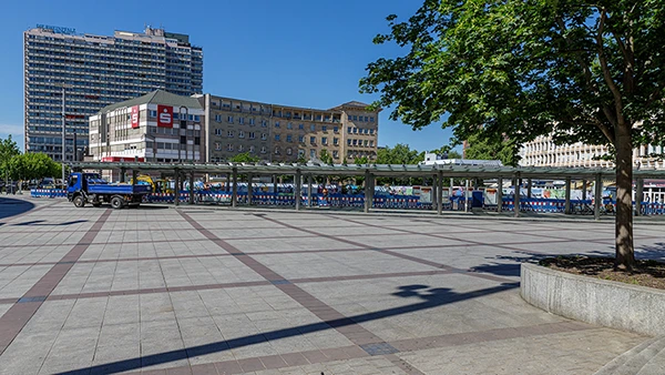 Der Berliner Platz in Ludwigshafen am Rhein während des Corona-Lockdowns, Mai 2020.