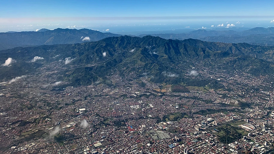 Luftaufnahme von San Jose, der Hauptstadt Costa Ricas.