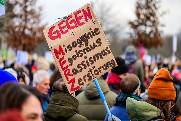 Demonstration "Aufstand der Anständigen" am 02. Februar 2025 in Berlin.