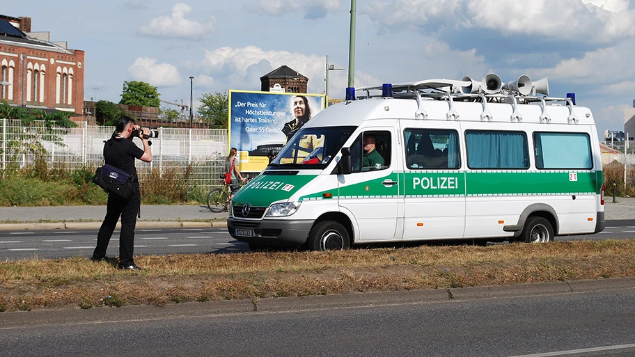 Lautsprecherkraftwagen in Berlin.