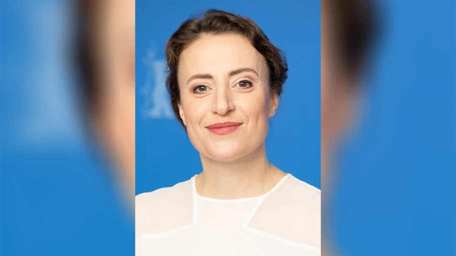 Maren Eggert bei der Vorstellung des Films „Ich war zuhause“ auf der Berlinale 2019.