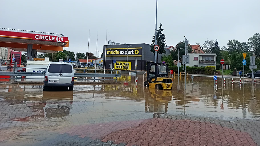 Hochwasser in der südpolnischen Stadt Prudnik, 15. September 2024.