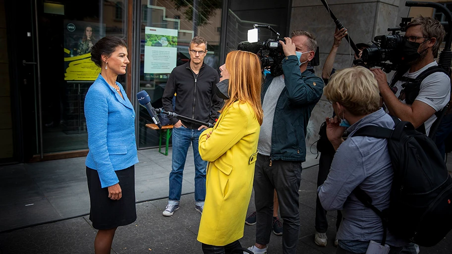 Wahlkampfveranstaltung mit Sahra Wagenknecht in ihrem Wahlkreis in Weimar, 25 August 2021.