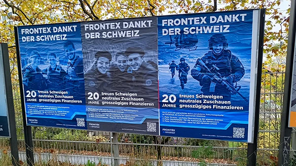 Plakat-Aktion in Bern vom 24. Oktober 2024.