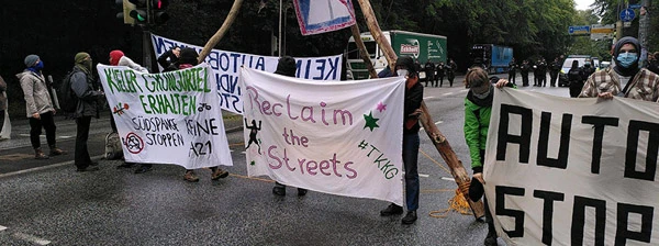 Blockade der B404 in Kiel, September 2021.