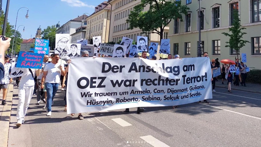 Demonstration gegen rechten Terror in München, 22. Juli 2022.