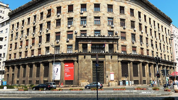 Gebäude der Agrarna Bank in Belgrad, Serbien.